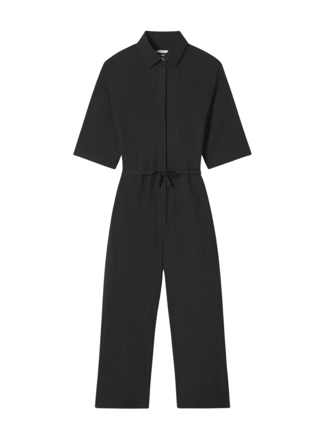 CO Collections Jumpsuit Jumpsuit | Collared Drawstring Jumpsuit Black