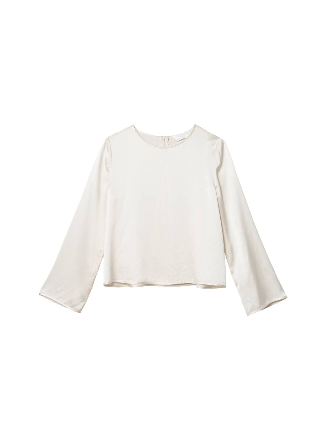 Fall Winter Spring Summer Blouses Bluse | Anouk Simple Longe Sleeve Silk Blouse Winter Cream