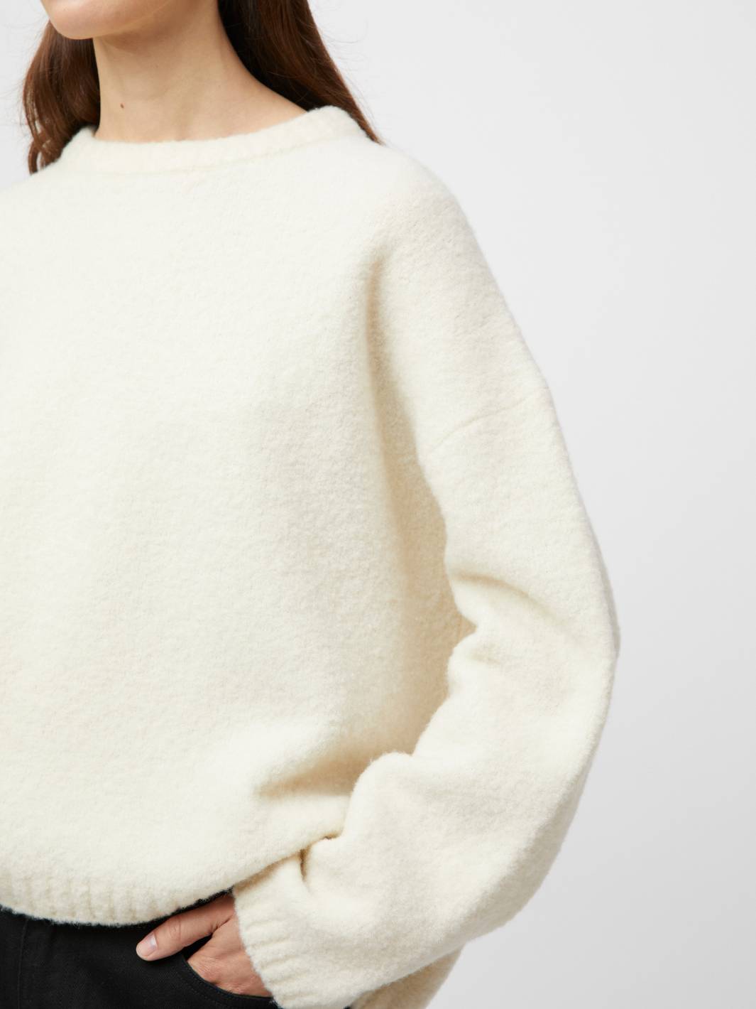 Fall Winter Spring Summer Sweaters Genser | Boucle Cocoon Roundneck Cream