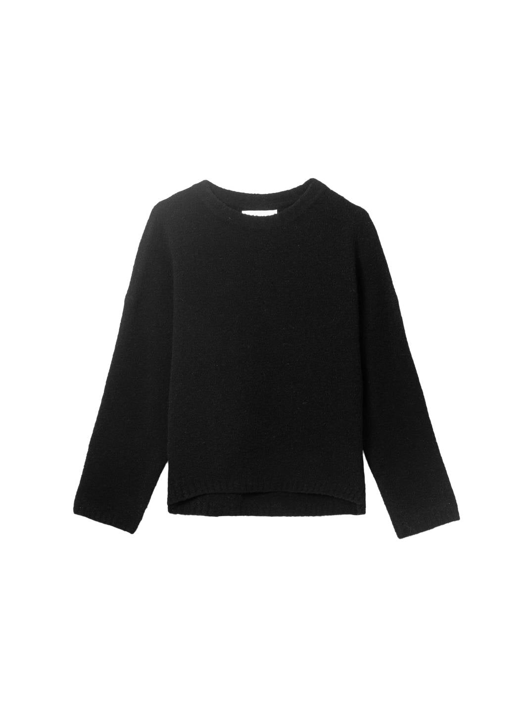 Fall Winter Spring Summer Sweaters Genser | Boucle Cocoon Roundneck Jet Black