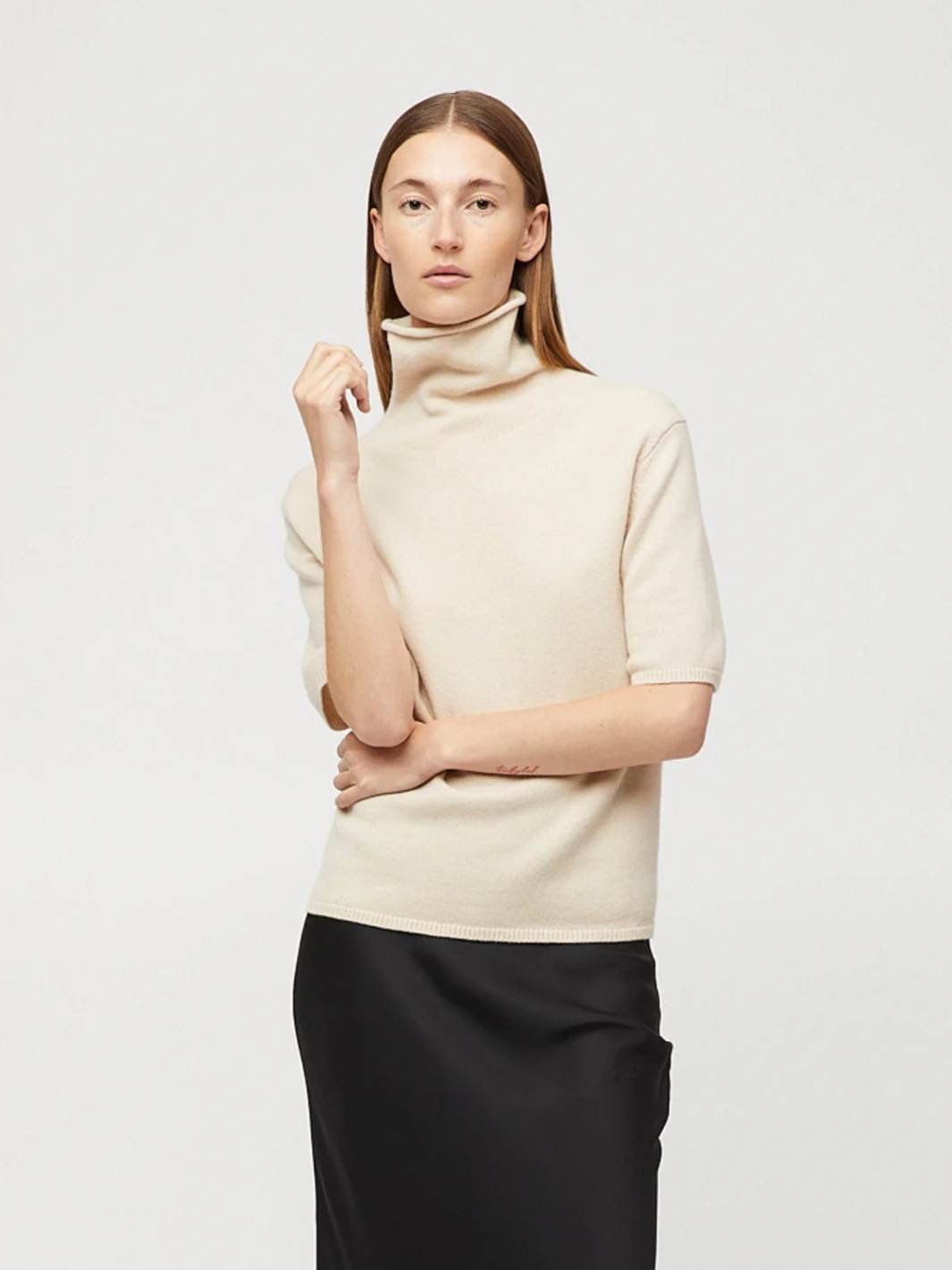 Fall Winter Spring Summer Sweaters Genser | Margot Turtleneck Tee Buttermilk