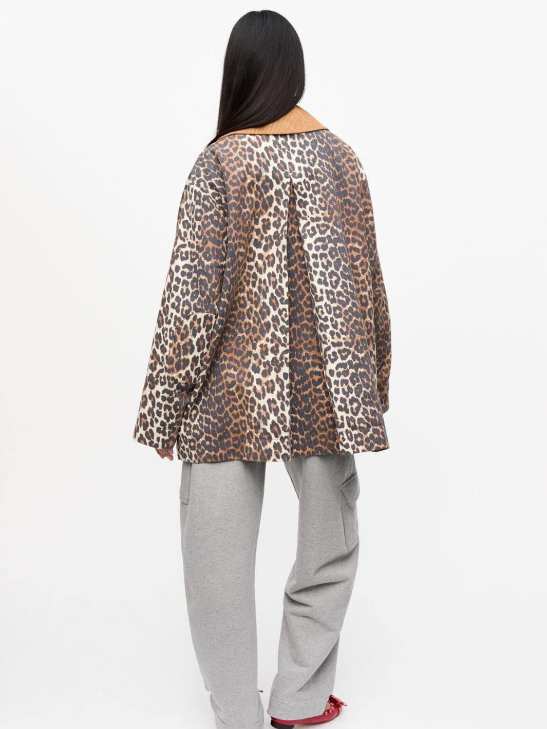 Ganni Jackets Jakke | Printed Canvas Midi Jacket