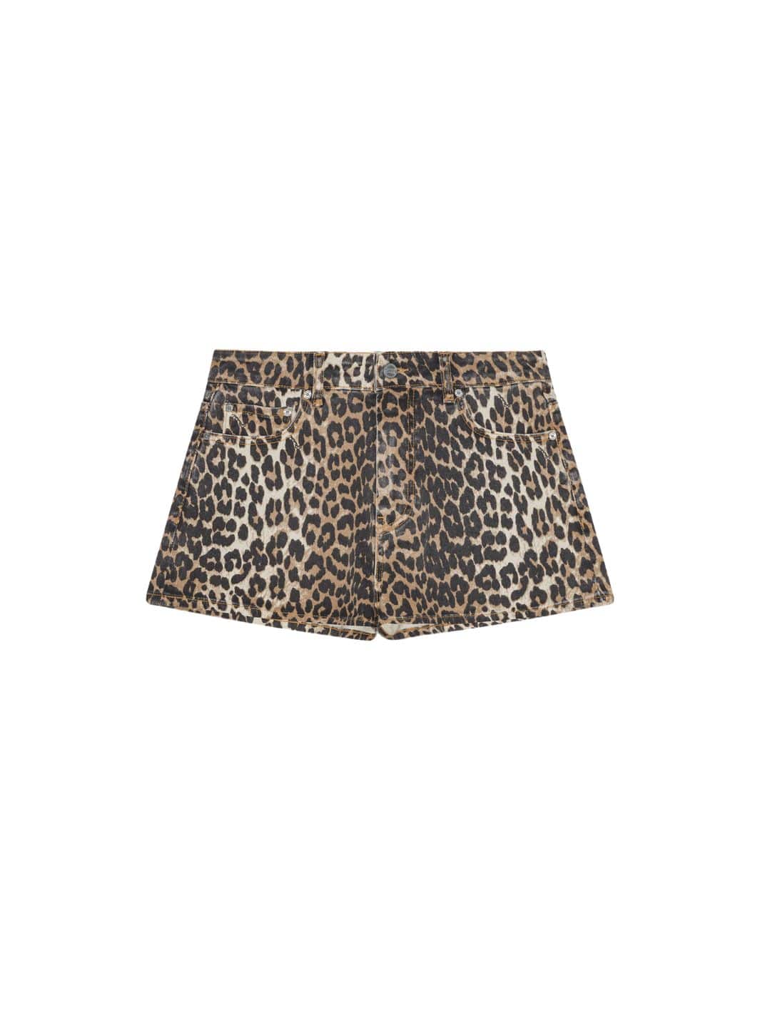 Ganni Shorts Shorts | Print Denim Hotpants Leopard