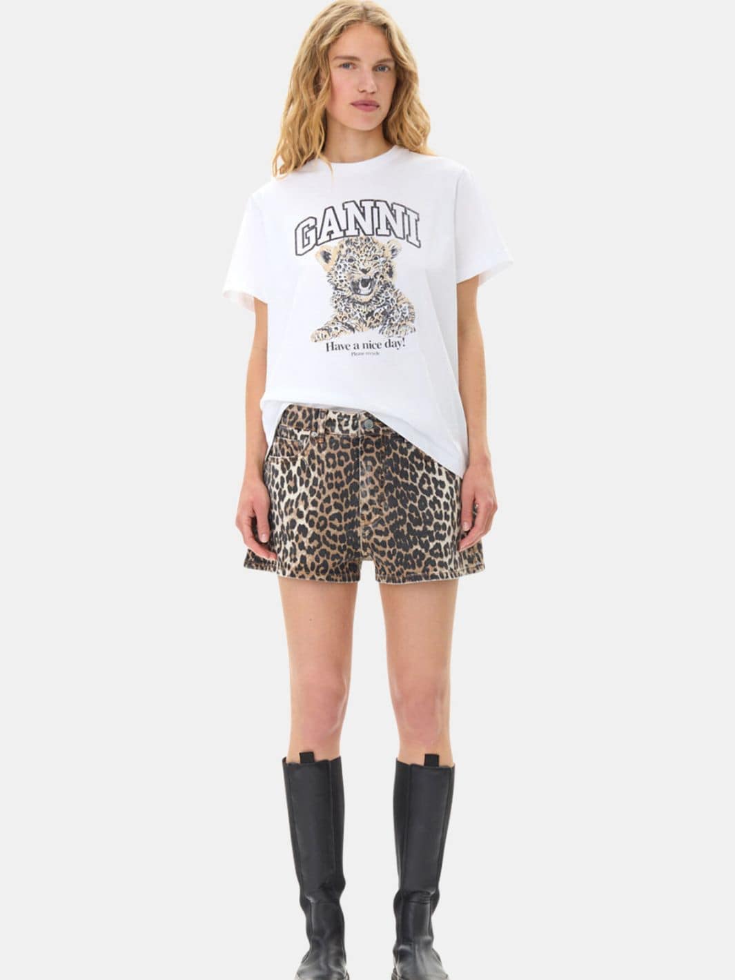 Ganni Shorts Shorts | Print Denim Hotpants Leopard