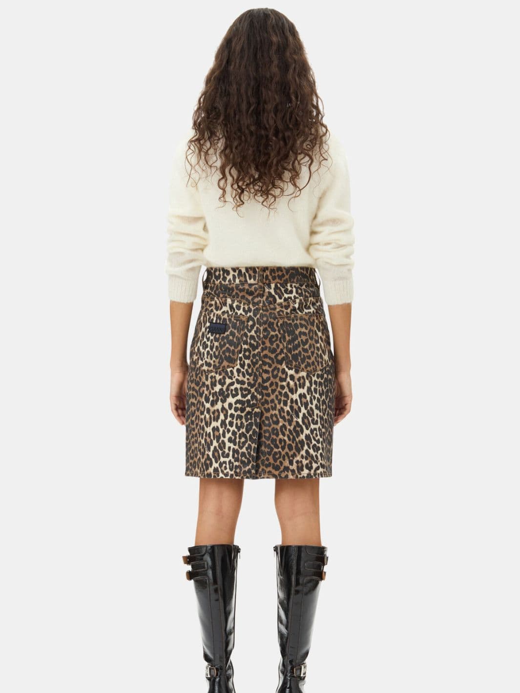 Ganni Skirts Skjørt | Foil Print Denim Skirt Leopard