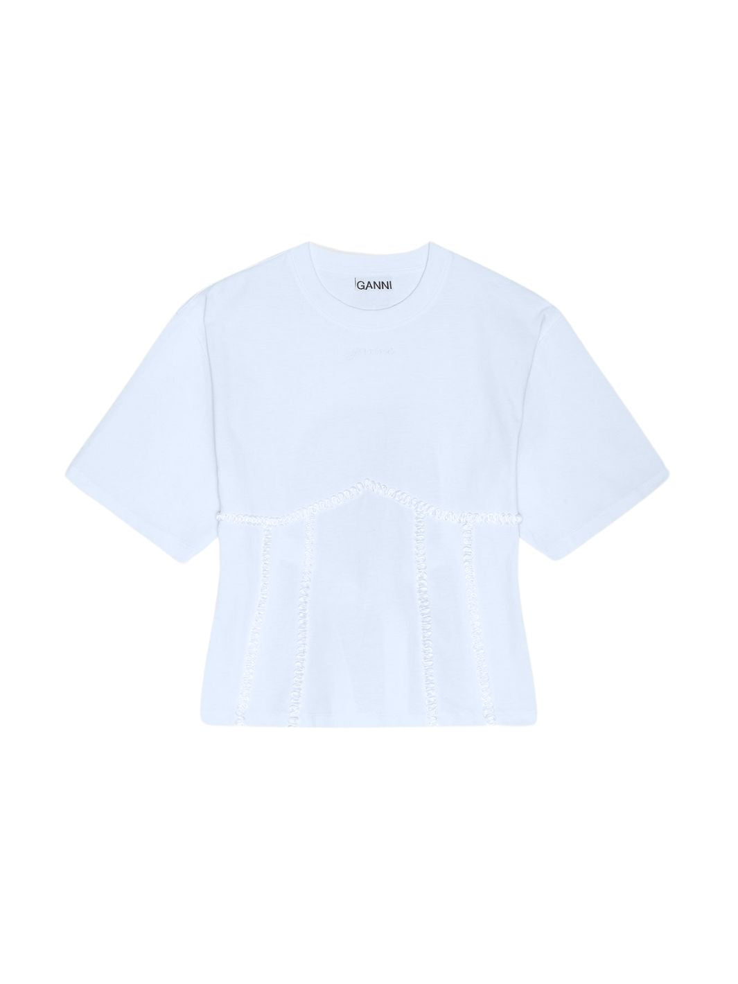 Ganni Tees & Longsleeves Topp | Heavy Cotton Tie Back Waisted T-Shirt