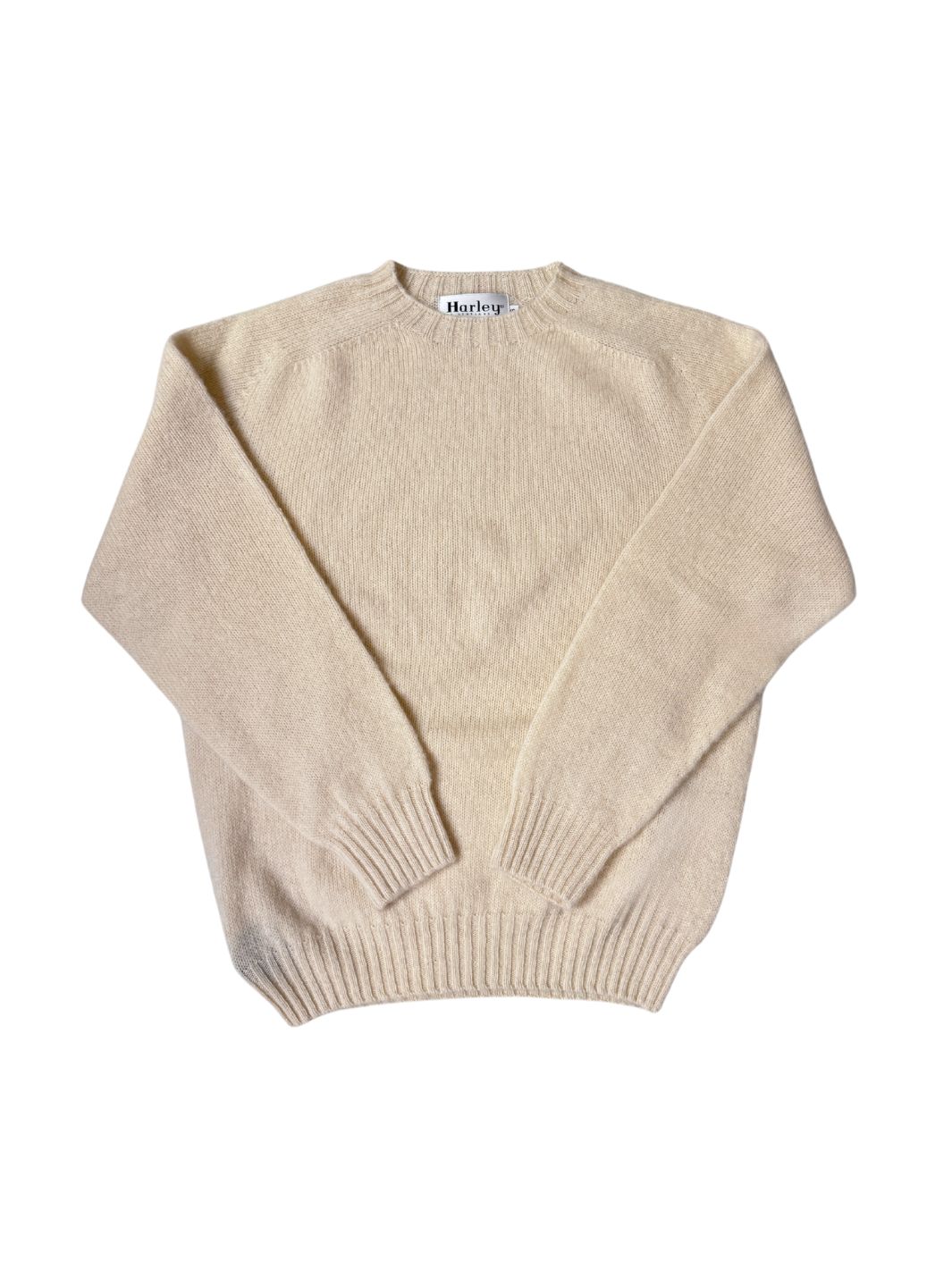 Harley of Scotland Sweaters Genser | L Crew Neck Sweater Cream