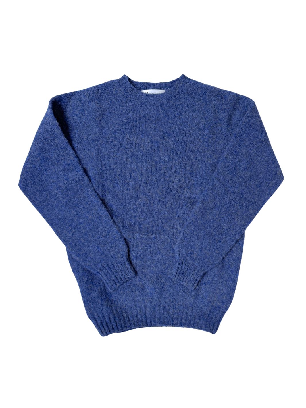 Harley of Scotland Sweaters Genser | M Crew Neck Sweater Shaggy Denim Blue