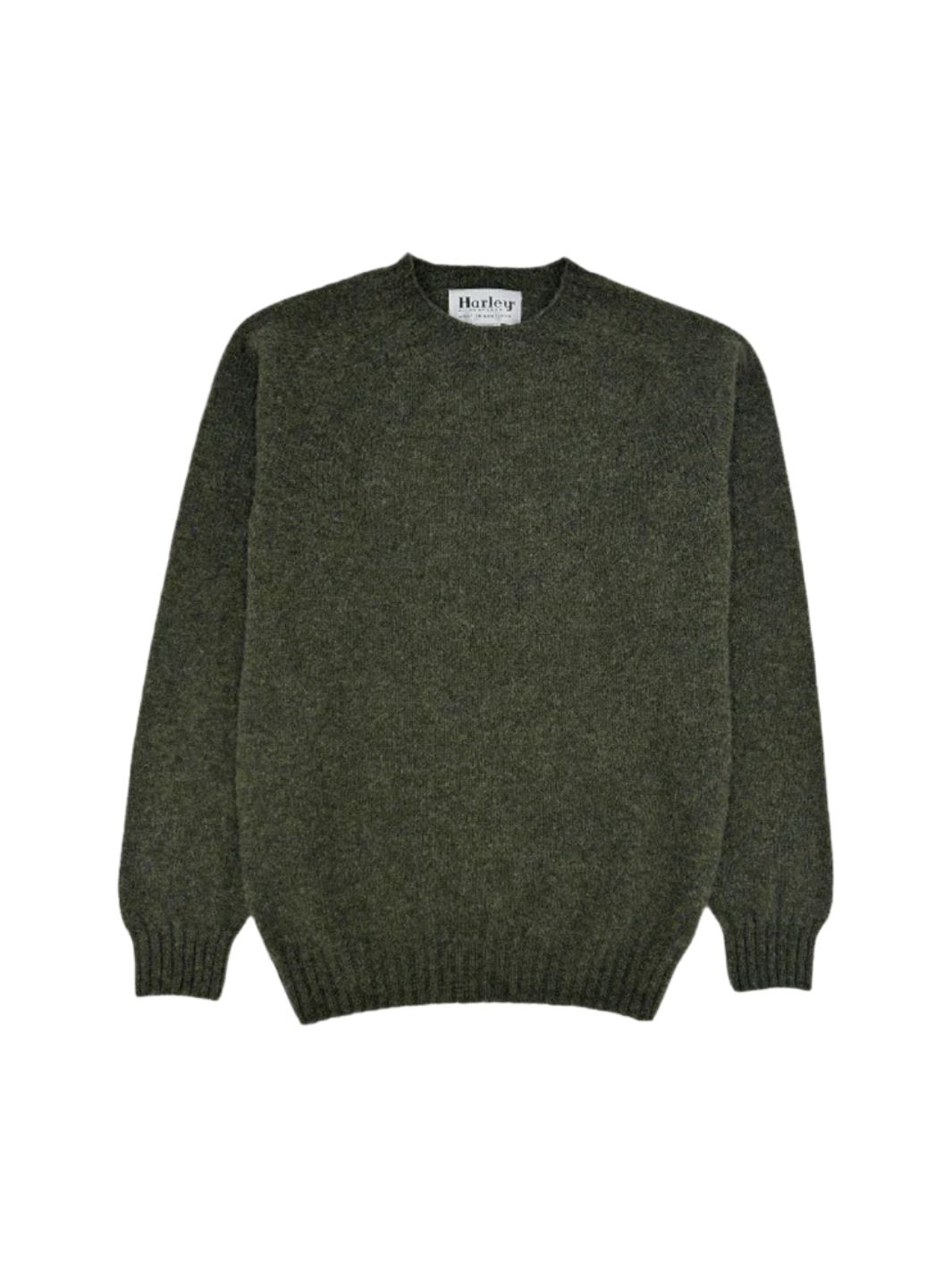 Harley of Scotland Sweaters Genser | M Crew Neck Sweater Shaggy Pineshadow