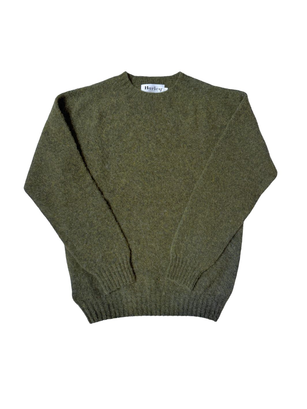 Harley of Scotland Sweaters Genser | M Crew Neck Sweater Shaggy Pineshadow