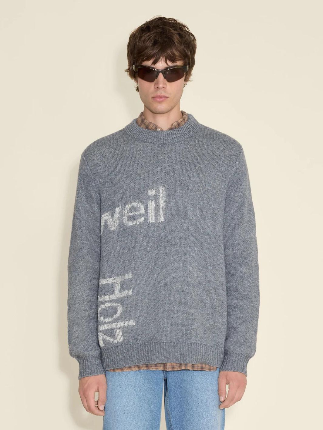 Holzweiler Sweaters Genser | Haza Logo Crew Grey Mix