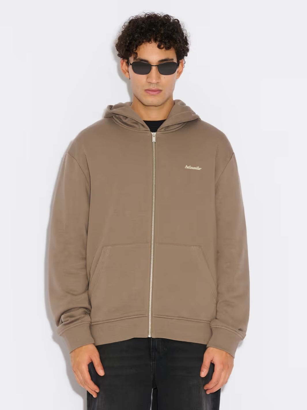 Holzweiler Sweaters Hettejakke | M Regular Light Zip Hoodie Taupe