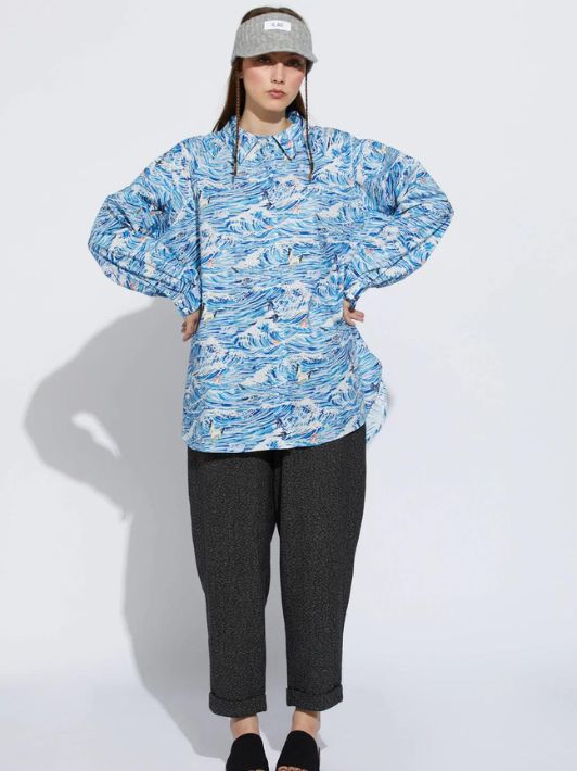 Ilag Shirts Skjorte | Ervika Shirt Blue Wave Print