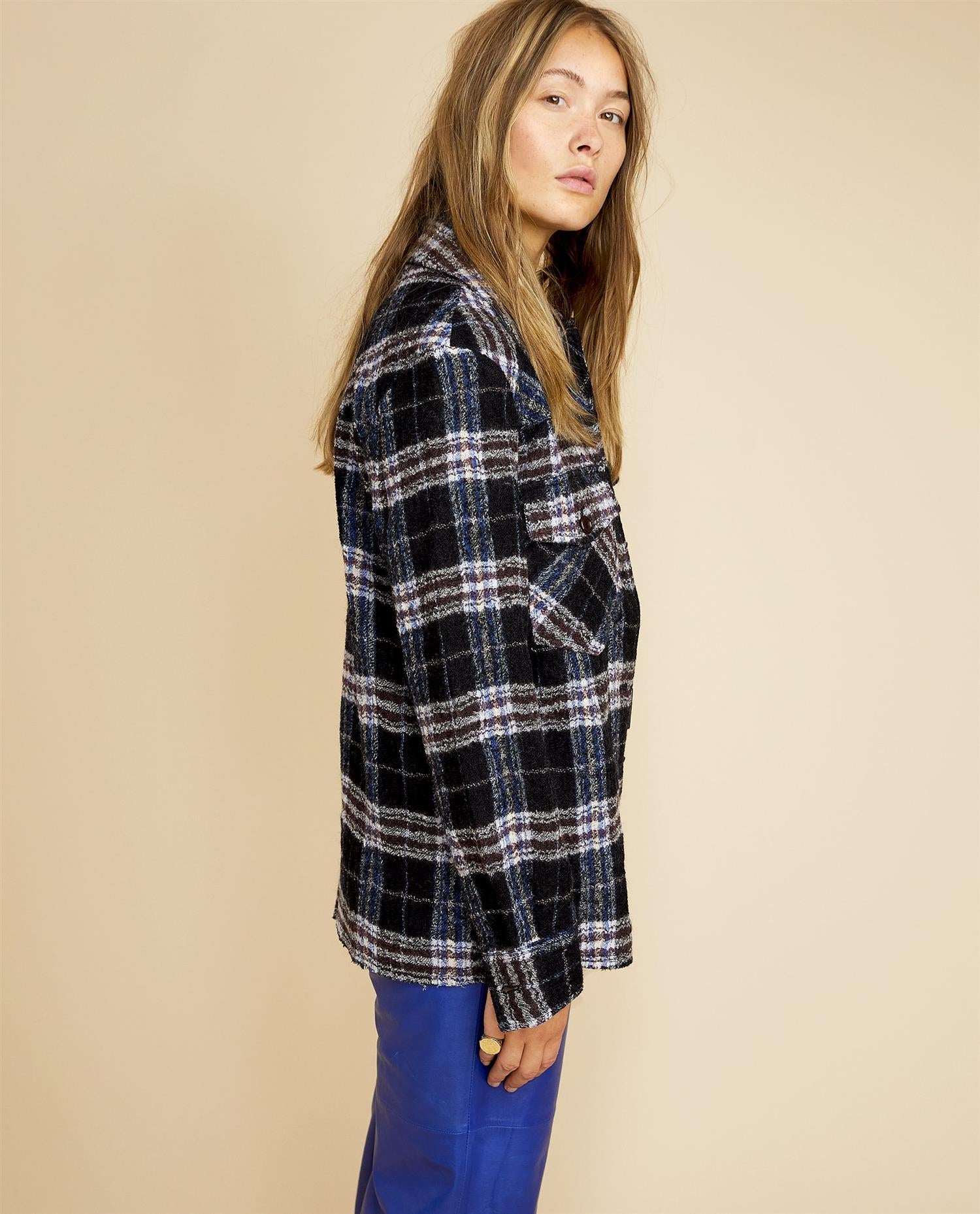 Les Coyotes De Paris Shirts Skjorte | Nica Black Blue Check