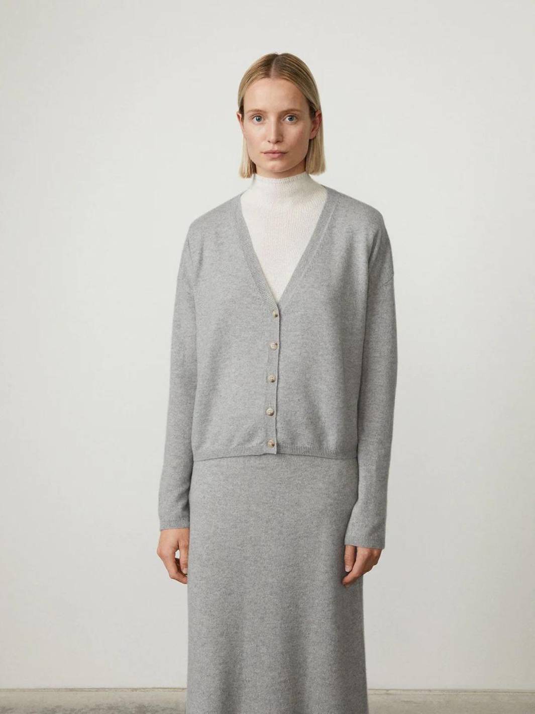 Lisa Yang Knit Cardigan | Abby Cardigan Dove Grey