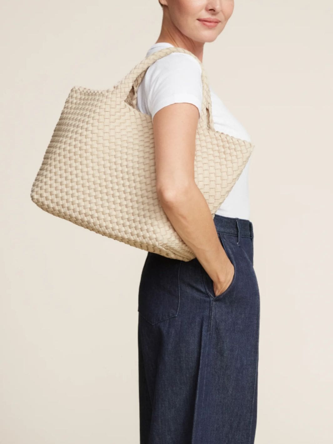 Naghedi Bags Tote Bag | St. Barths Medium Tote Ecru