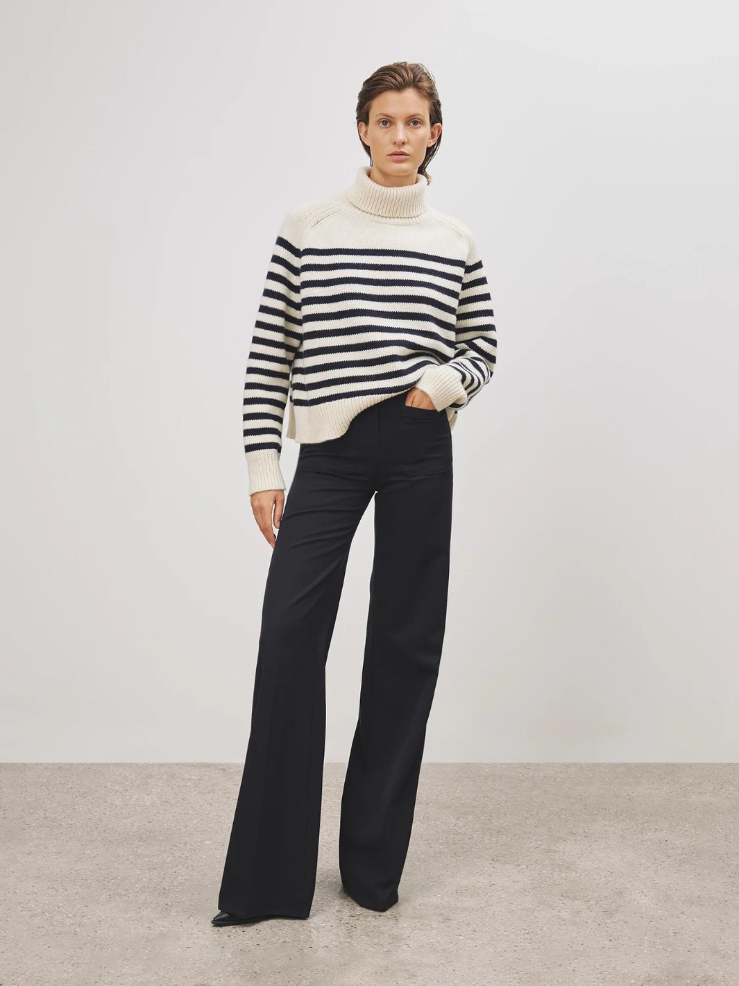 Nili Lotan Sweaters Genser | Gideon Sweater Dark Navy Stripe