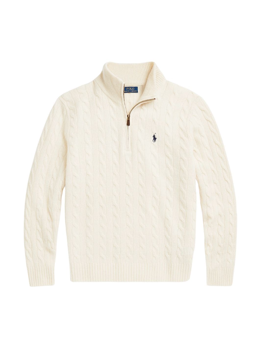 Polo Ralph Lauren Knit Genser | Cable Cashmere Half-Zip Cream