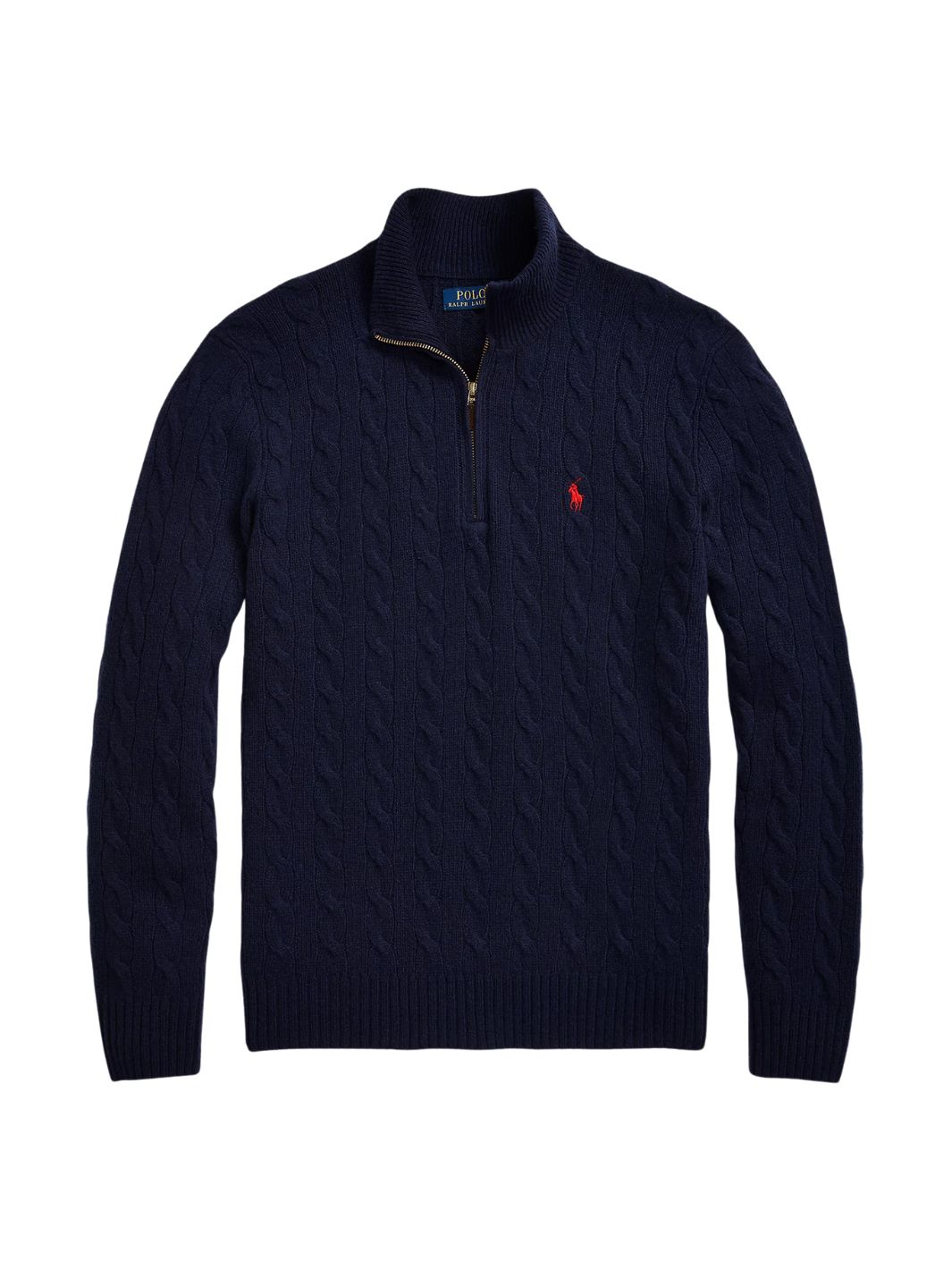 Polo Ralph Lauren Knit Genser | Cable Cashmere Half-Zip Navy