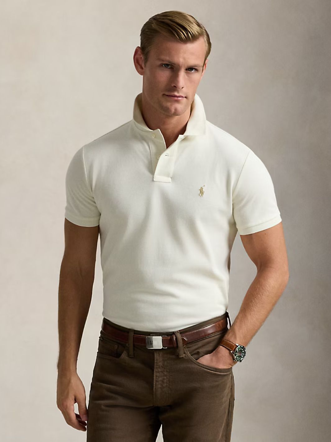 Polo Ralph Lauren Pique Pique | Custom Slim Pique Cream