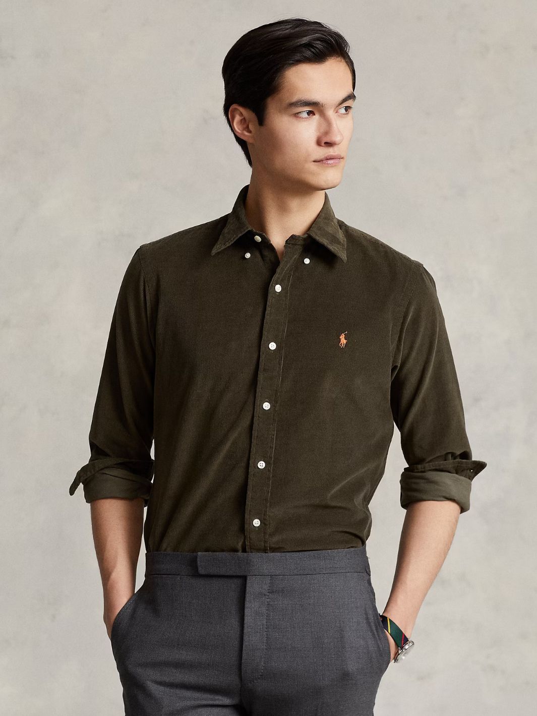 Polo Ralph Lauren Shirts Skjorte | Custom Cord Shirt Olive Green