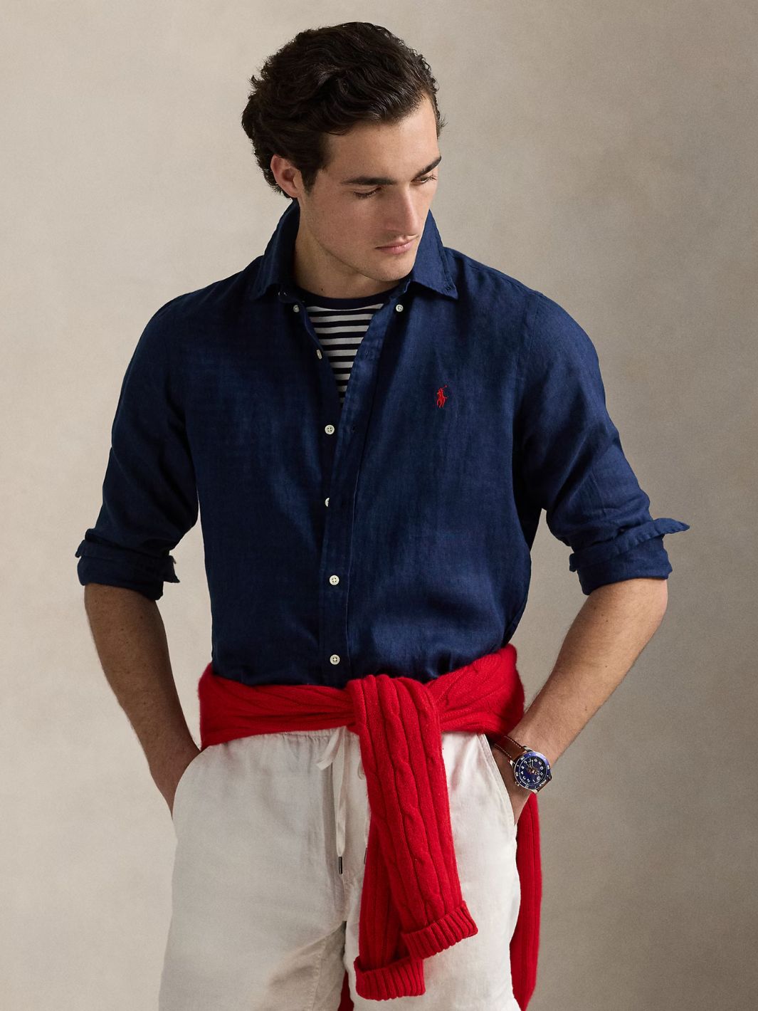 Polo Ralph Lauren Shirts Skjorte | Custom Fit Linen Shirt Navy