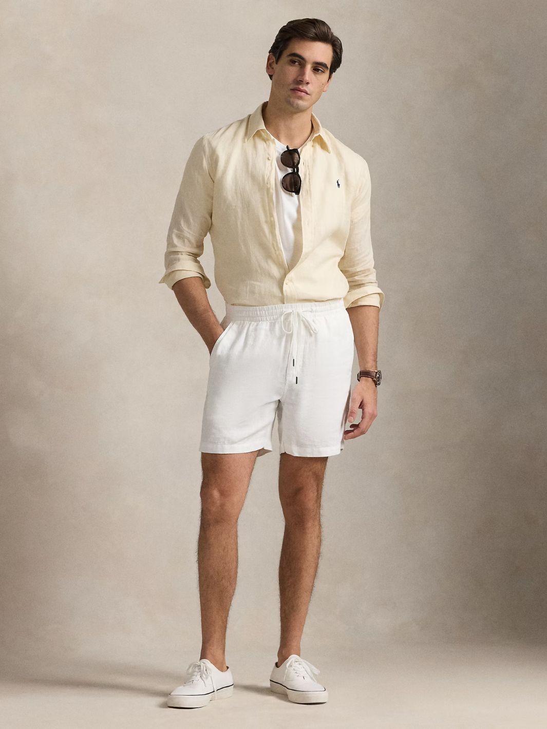 Polo Ralph Lauren Shirts Skjorte | Slim Fit Linen Shirt Cream