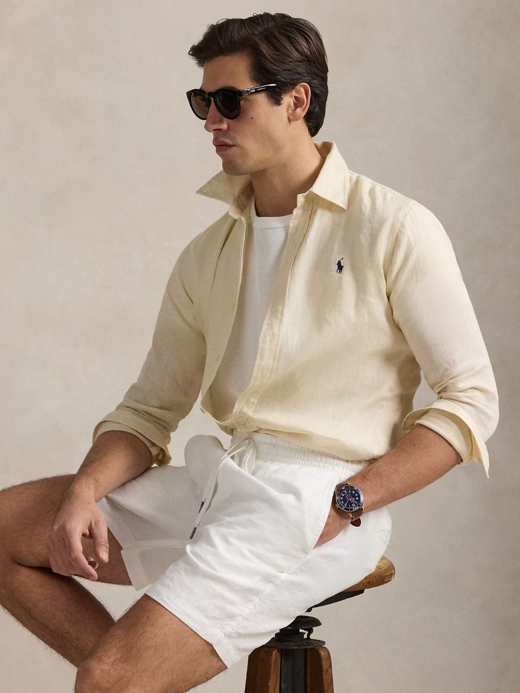 Polo Ralph Lauren Shirts Skjorte | Slim Fit Linen Shirt Cream