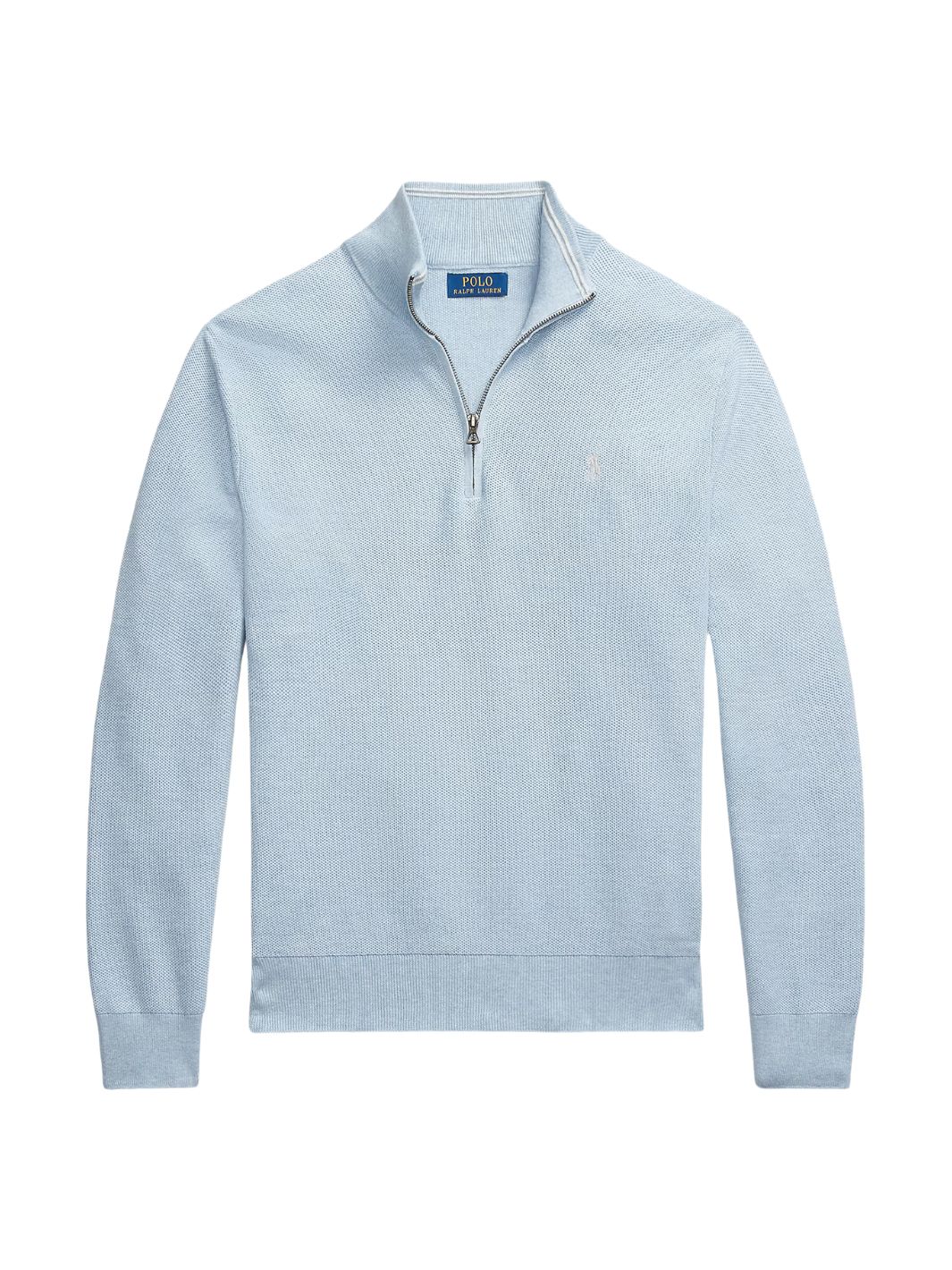 Polo Ralph Lauren Sweaters Genser | Half-Zip Neck Stripe Cotton Lyseblå