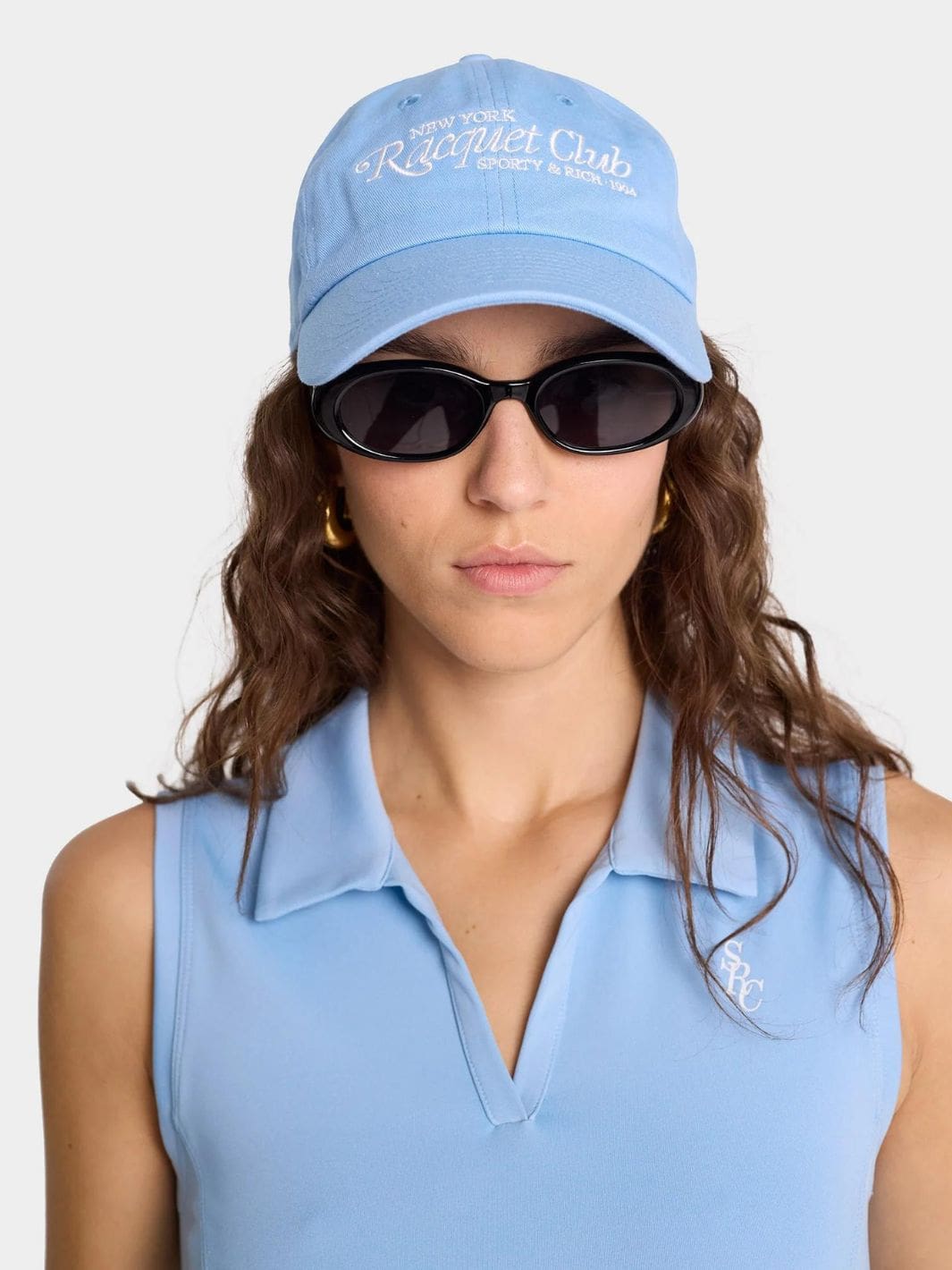 Sporty & Rich Accessories Cap | 94 Racquet Club Embroidered Hat Sky Blue