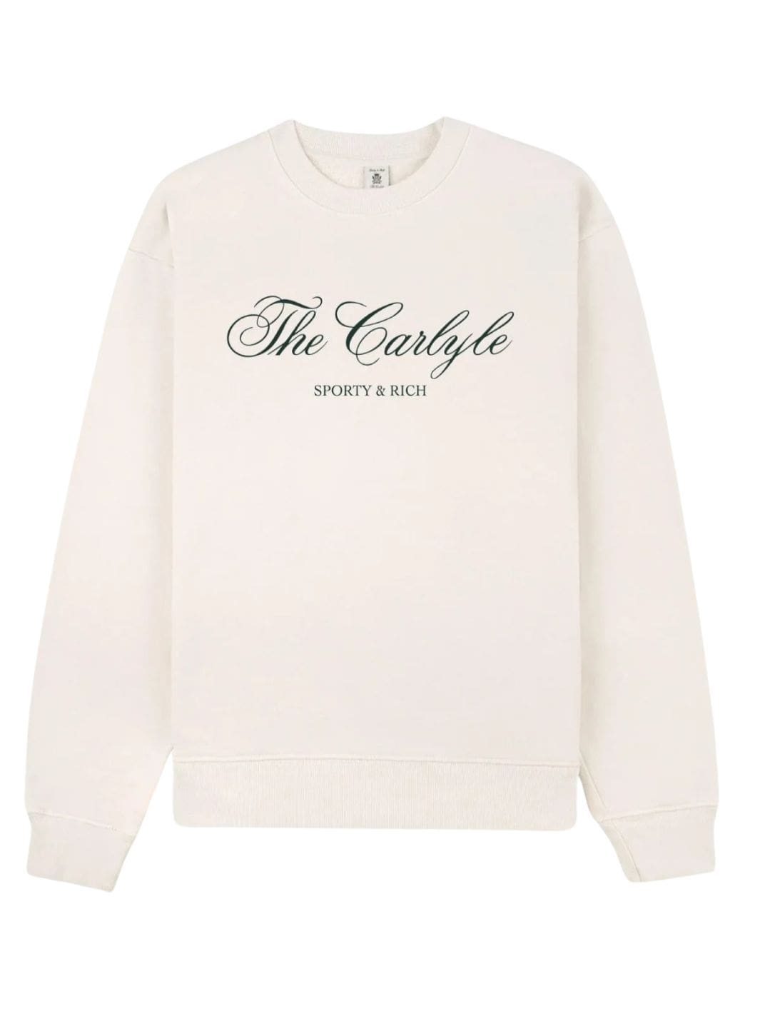 Sporty & Rich Sweaters Genser | Carlyle Script Crewneck Cream