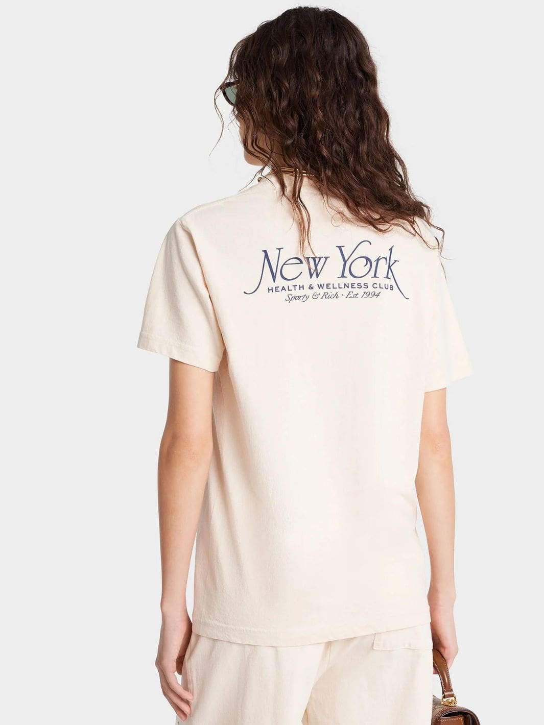 Sporty & Rich Tees & Longsleeves T-Skjorte | NY 94 T-Shirt Cream/Navy