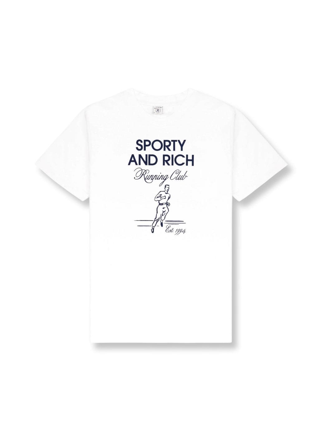 Sporty & Rich Tees & Longsleeves T-Skjorte | Running Man T-Shirt White/Navy