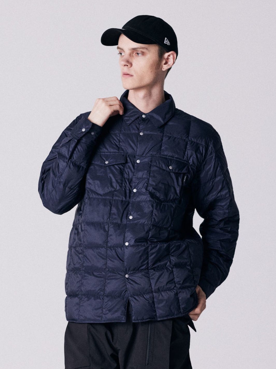 Taion Outerwear Jakke | W-Pocket Down Shirt Navy